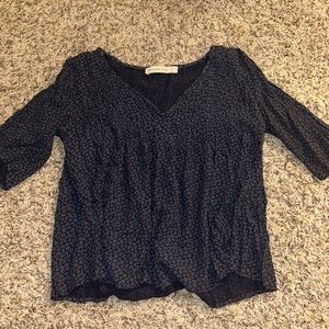 Abercrombie navy floral blouse
